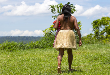 Brazilian indian woman from tribe in Amazon, Brazil