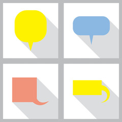 Colorful set of vector speech bubbles. Collection of flat icons.