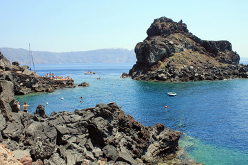 rocky Ammoudi beach, Santorini, Greece