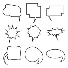 Blank empty speech bubbles set. Collection for infographics vector illustration