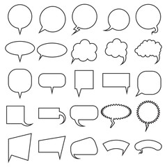 Blank empty speech bubbles set. Collection for infographics vector illustration