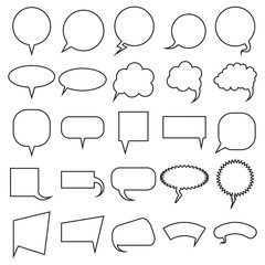 Fototapeta premium Blank empty speech bubbles set. Collection for infographics vector illustration