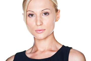 beautiful young woman with blood hair 