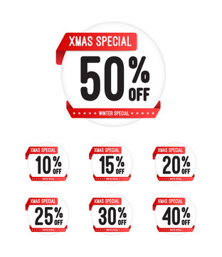 Xmas Special % Off Round Stickers