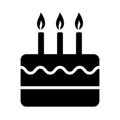 Birthday celebration cake with candles flat icon for apps and websites