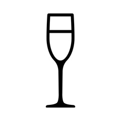 Champagne flute glass line art icon for apps and websites