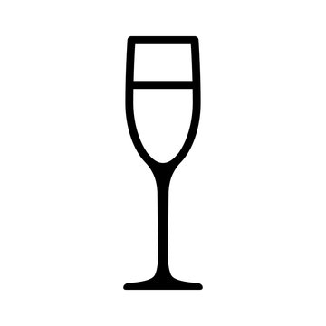 Champagne flute glass line art icon for apps and websites