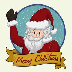 Santa Claus Greeting, Vector Illustration