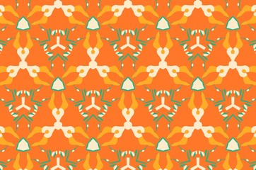 Жёлтые и зелёные узоры.