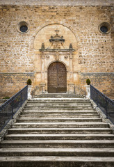 Fototapeta na wymiar portico of San Martín church, Coruña del Conde, Burgos, Spain