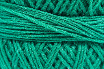 Green cotton crochet very closely