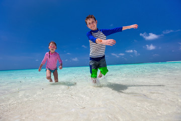 Kids having fun at beach