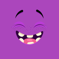 Cartoon face with a laughing expression