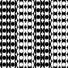 Geometric fun pattern with columns of black and white decorations