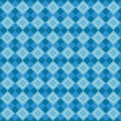 Geometric fun pattern with light and dark blue rhombus