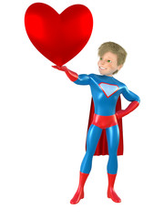 Little superhero posing