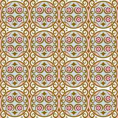 Seamless background image of round spiral vintage flower pattern.
