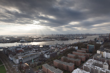 Fototapeta premium hamburg harbor germany from above