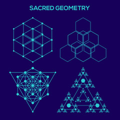 Sacred geometry. Hipster symbols and elements. Abstract Geometric Patterns with Hipster Style. Geometric shapes, triangles, line design