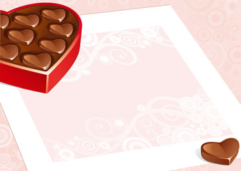 Candy Heart . Open box of candy heart and empty blank. .