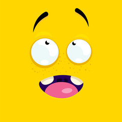 Cartoon face with an inspired expression