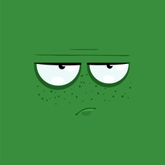 Cartoon face with a depressive expression