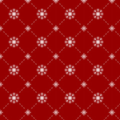 Snowflakes seamless pattern in red background. Can be used for your design background New Year and Christmas concepts, swatches included.