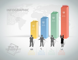 Design clean template. 4 steps workflow infographic Vector Eps10