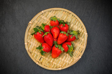 有機栽培の新鮮いちご Strawberry of the organic farming
