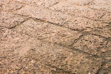 The pattern of laterite walkway in the park