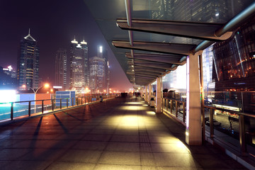 Obraz na płótnie Canvas Modern city at night,shanghai,China