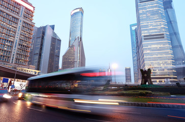 Fototapeta na wymiar Night of Shanghai urban traffic