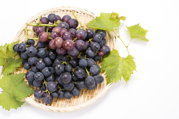 ザルの上のぶどう