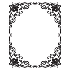 Vintage baroque frame engraving scroll ornament