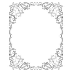 Vintage baroque frame engraving scroll ornament