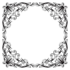 Vintage baroque frame engraving scroll ornament