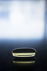 Fish oil capsule health food supplement