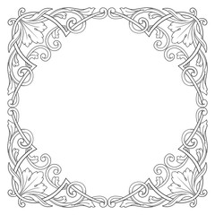 Vintage baroque frame engraving scroll ornament