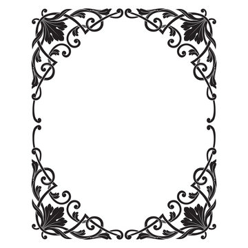 Vintage baroque frame engraving scroll ornament