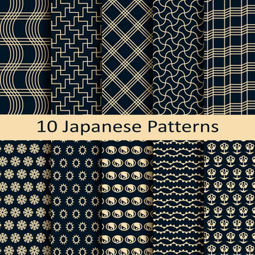 set of ten japanese patterns