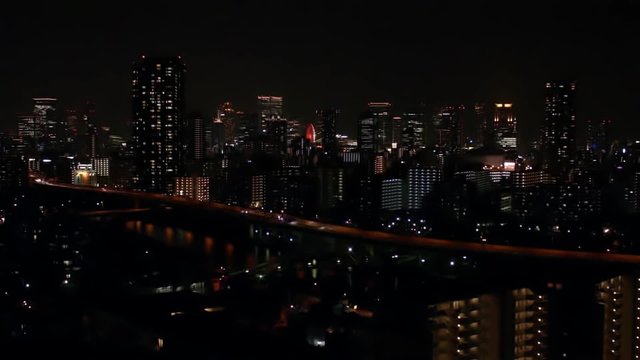 Osaka city night time-lapse