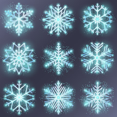 Fototapeta na wymiar Glitter snowflake vector