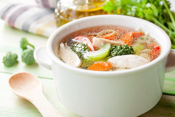 vegetable soup with chicken 