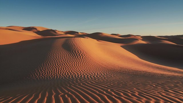 Sahara Desert landscape, wonderful dunes early in the morning