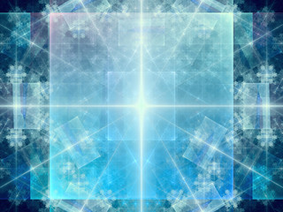 Abstract digitally generated blue geometry background