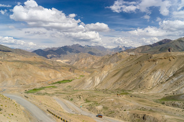 Lamayuru landscape and transportation