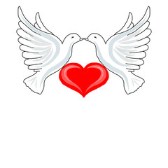 Two doves with heart