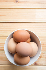 breakfast on wood plate