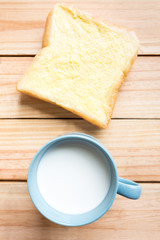 breakfast on wood plate