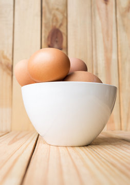 egg on wood background